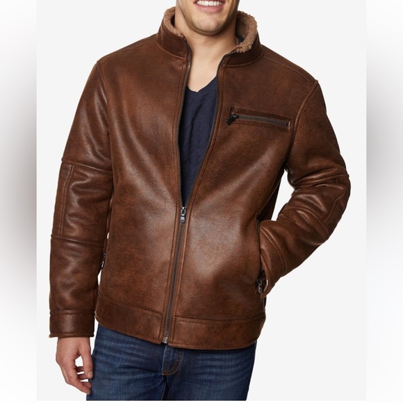 Buffalo David Bitton Other - NWT,BUFFALO DAVID BITTON
Men's Faux-Leather Jacket,Rust